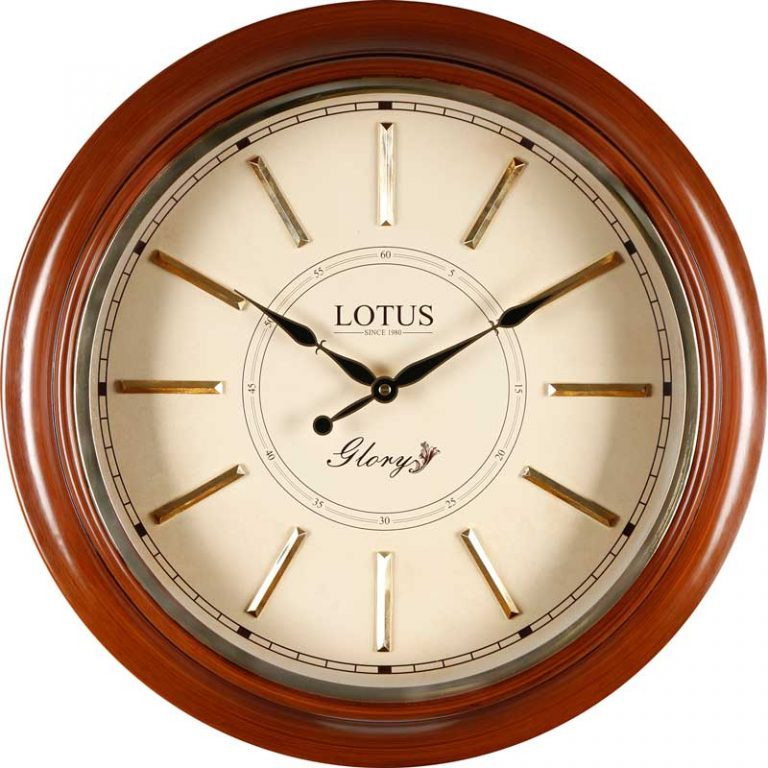 ساعت دیواری لوتوس مدل چوبی w-8031