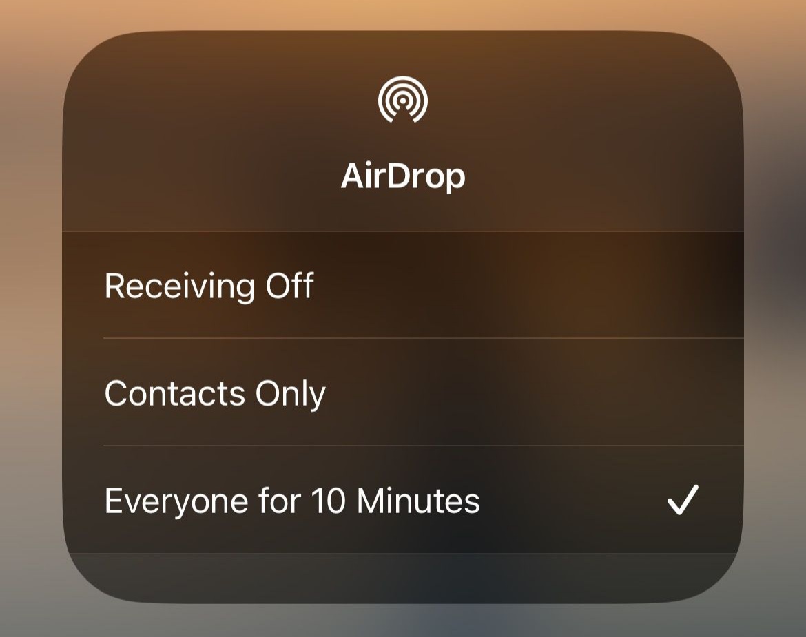 . تنظیمات AirDrop Visibility