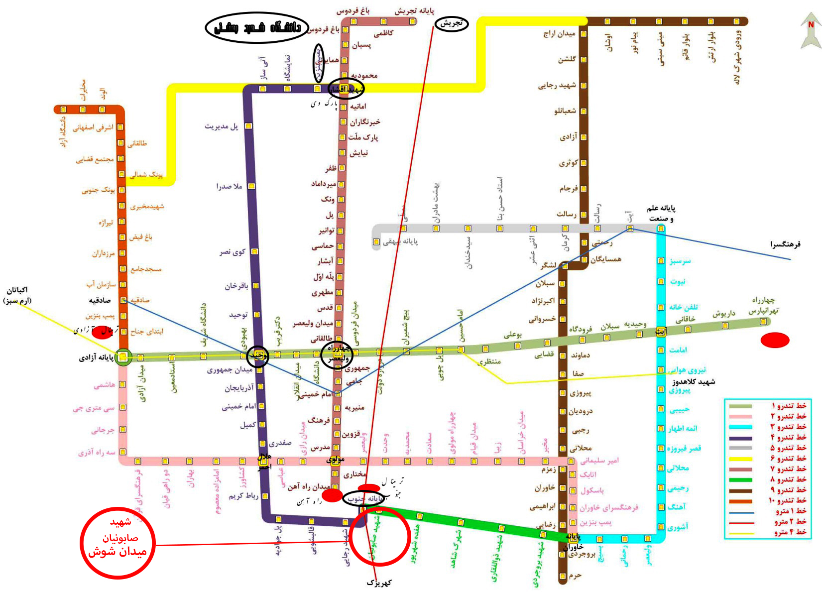 مسیر اتوبوس بازار شوش