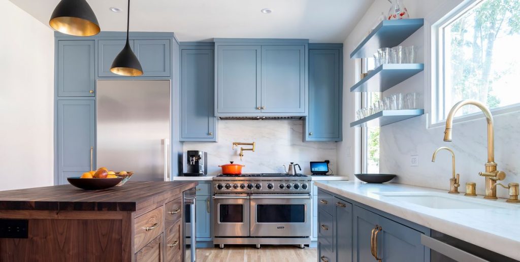 32 عکس کابینت آشپزخانه آبی