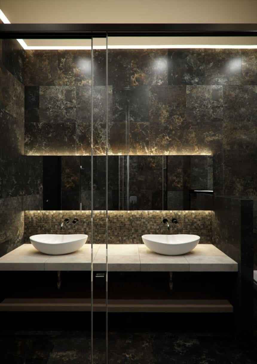 طراحی آپارتمان کلاسیک برای قسمت سرویس بهداشتی و حمام 