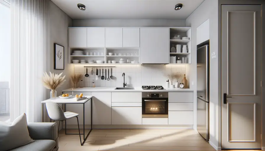 کابینت مدرن و کوچک در آشپزخانه