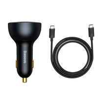 شارژر فندکی باسئوس مدل CCZX-160CO 160W به همراه کابل تبدیل Usb-c