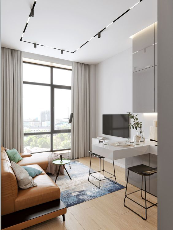 نمونه دیگر از کابینت هایگلاس آشپزخانه کوچک