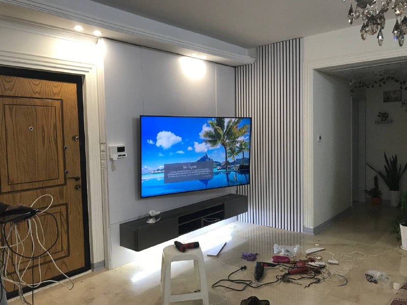 نمونه نصب شده تی وی وال در خانه مشتری