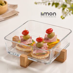 ظرف سرو پایه چوبی لیمون مدل کد 216359