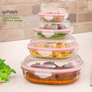 ست ظرف شیشه ای سرو و نگهداری دربدار لیمون کد 204935 مجموعه 4 عددی
