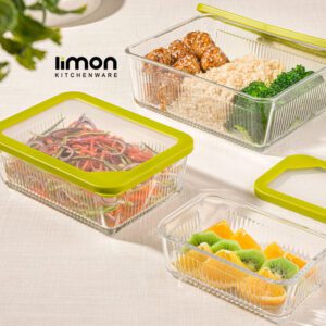 ظرف شیشه اي دربدار شیاردار ۴۵۰ میلی لیتر مستطیل لیمون ۲۰۹۹۰۰
