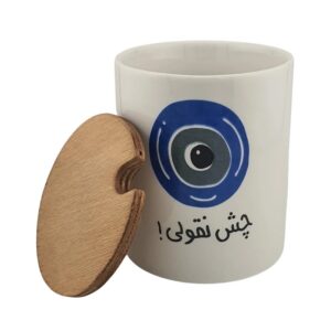 بانکه سرامیکی درب چوبی طرح چش نقولی