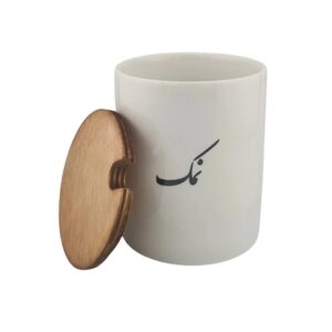 بانکه سرامیکی درب چوبی طرح نمک