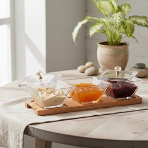 اردو خوری مربع ۳ خانه پایه چوبی لیمون کد ۲۲۴۲۵۹