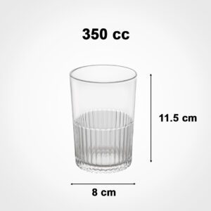 لیوان شیشه ای شیاردار (۳ عددی) ۳۵۰cc لیمون کد ۲۲۱۷۰۰