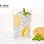 لیوان شیشه ای شیاردار (۳ عددی) ۳۵۰cc لیمون کد ۲۲۱۷۰۰