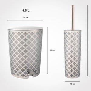 سطل و فرچه طرح گل مشکی (چاپدار طلایی) لیمون کد ۱۸۲۰۶۴