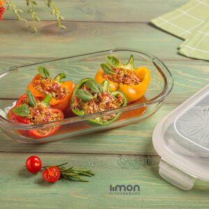 ظرف شیشه ای سرو و نگهداری بیضی دربدار ۹۰۰ میلی لیتری لیمون کد ۲۰۰۶۳۵