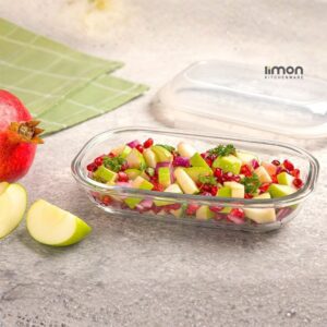 ظرف شیشه ای سرو و نگهداری بیضی دربدار ۵۰۰ میلی لیتری لیمون کد ۲۰۰۵۳۵