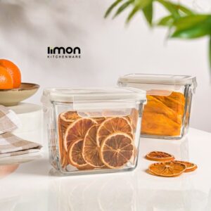 ظرف شیشه ای مستطیل دربدار ۹۲۰ میلی لیتری لیمون کد ۲۱۵۳۳۵