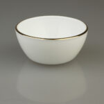 پیاله ماست خوری مدل گرد لب طلا