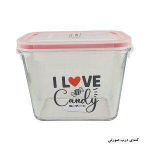 ظرف شیشه ای مستطیل ۹۲۰ میلی لیتر چاپدار لیمون کد ۲۲۲۷۳۵